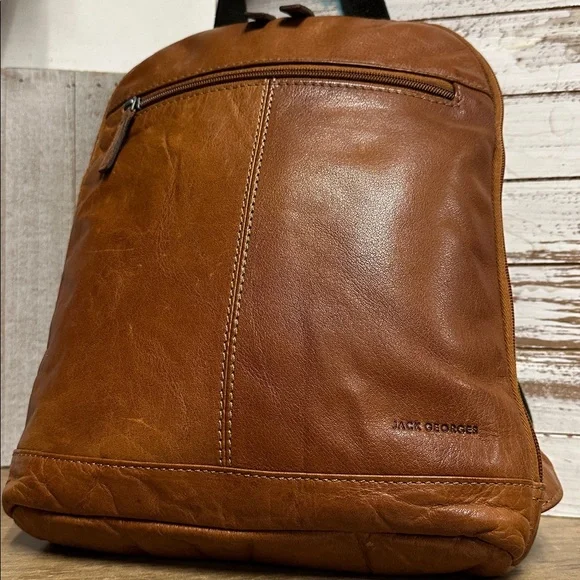 Jack Georges great shape voyager smooth leather convertible backpack pouch - Picture 3 of 11